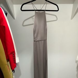 Lovers and Friends Taupe High Neck, Scoop Back Gown
